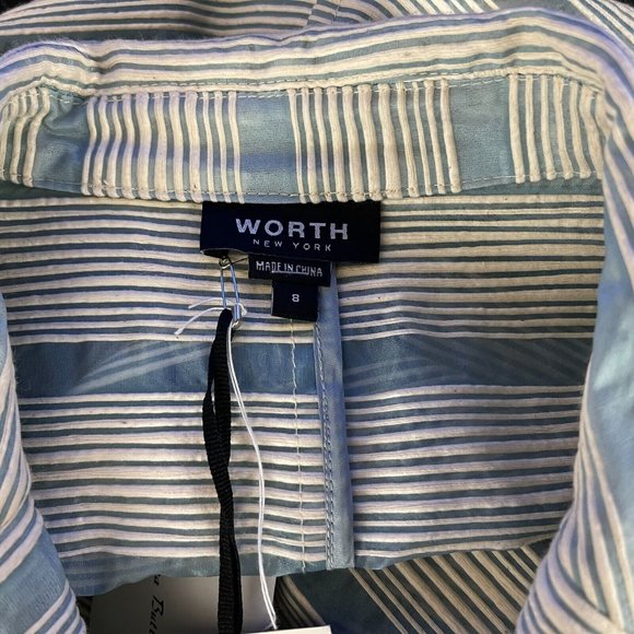 Worth Blazer Lightweight Sheer Long Sleeve Button-Up Cotton Blend Women 8 NWT - Picture 12 of 14